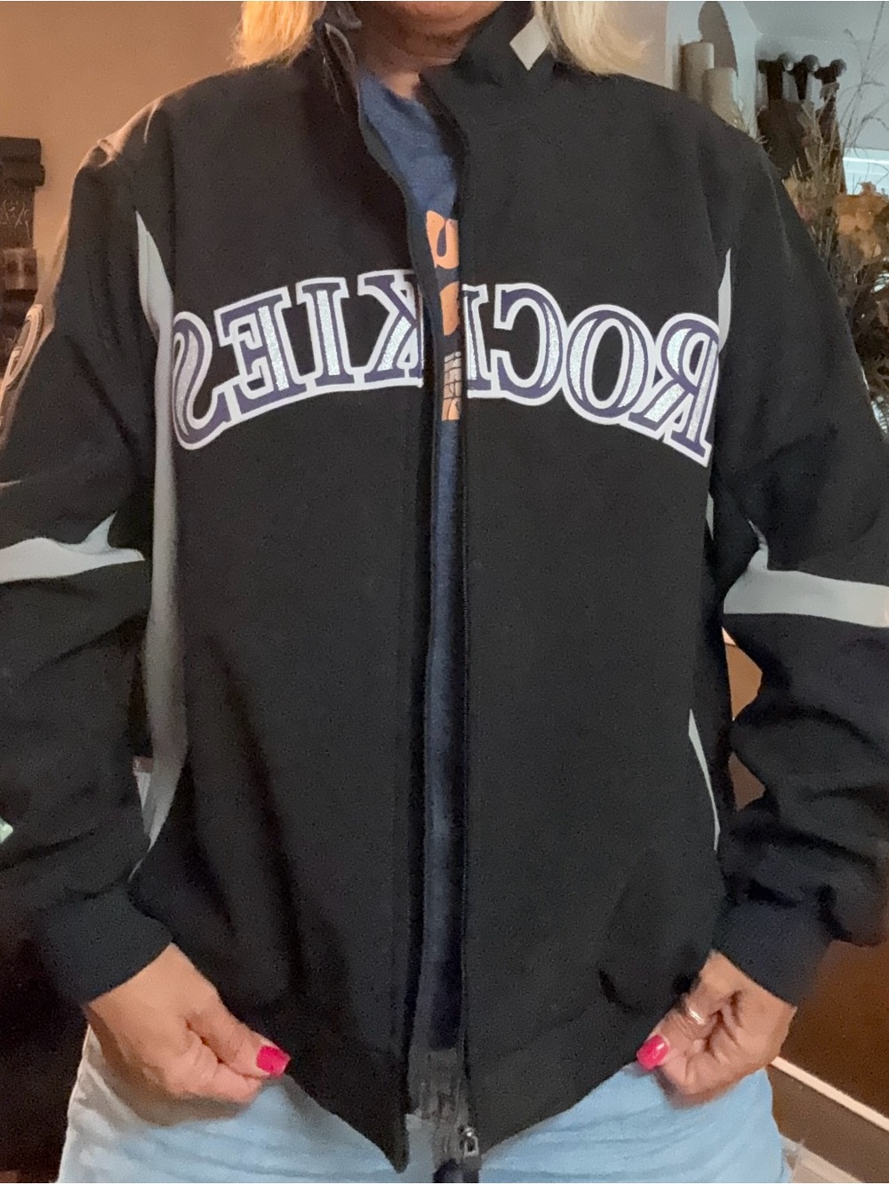 Rockies Black Bomber Jacket with Gray Accents